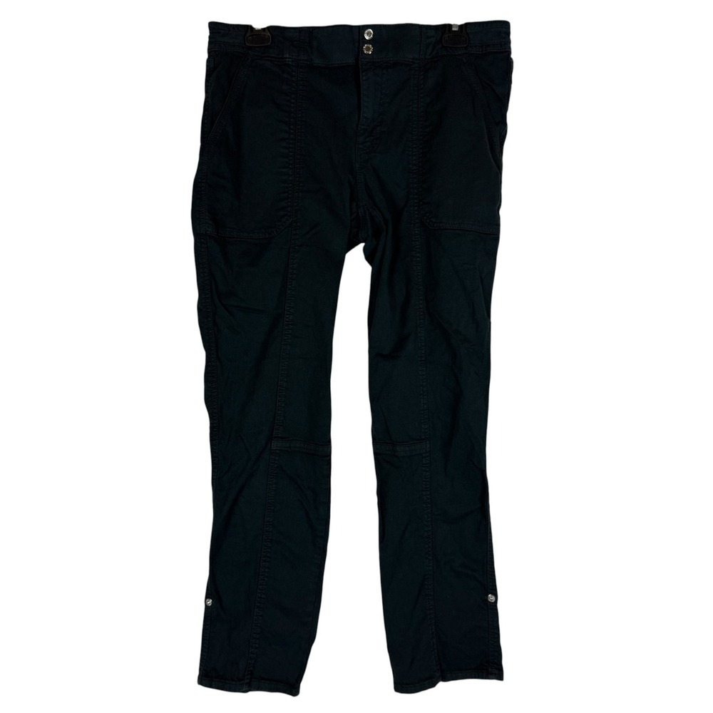 White House Black Market Pants Womens 8 Blue Straight Crop Twill Stretch Casual